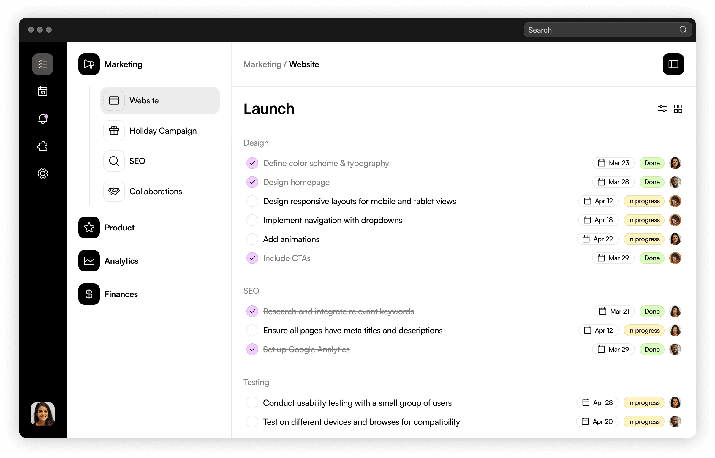 Product showcase